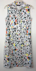 Tango Mango Shirt Dress Women Small Smooth Stretch 1/2 Zip Sleeveless Geometric