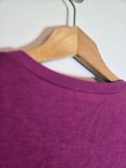 NWT Express Raspberry Solid Knit Ruched Stretch Crew Neck T-Shirt Midi Dress S