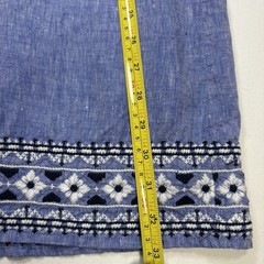 Vineyard Vines Embroidered Flutter Sleeve Linen Pull On Dress SZ Medium Coastal