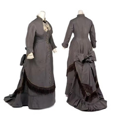 1875s Victorian Edwardia Afternoon Walking Duchess Dress Civil War Colonial