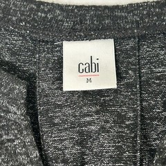 CAbi PJ Sweater Dress Size M Gray Long Ruched Sleeve Split Neck Stretch 3829
