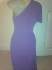 ASOS Lilac Stretchy BodyCon Ruched/Draped Dress UK8 fits a UK10-12 USED & FLAWED