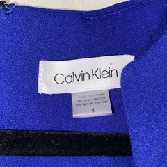 Calvin Klein Dress Womens Size 4 Royal Cobalt Blue Ruched Cap Sleeve Career