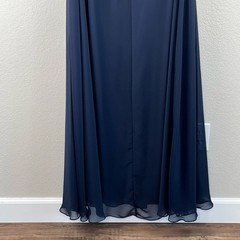 After Six Midnight Navy V-Neck Split Sleeve Blouson Maxi Dress Gown 14R NWT
