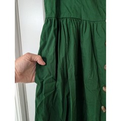 J.Crew Scallop-trim button-front midi dress Green Cotton Smocked Back Size 12