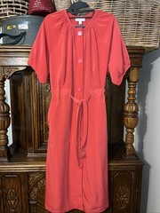 Prologue Size Medium Button Front Short Sleeve Dress Red