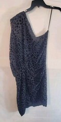$695 IRO Women&rsquo;s 36/4-US Black Silk Velvet Draped One-Shoulder Nimas Mini Dress