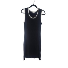 Vertigo Paris Womens Black Knit Sleeveless Sheath Dress Contrast Trim UT107550 M