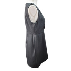 NWT Worthington Dress 10P Petite Gray Sleeveless Knee-Length Faux Wrap Career Ch