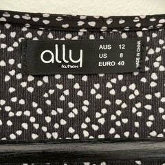 Ally Fashion Wrap Dress Chiffon Ruffle High-Low US 8 Polka Dot