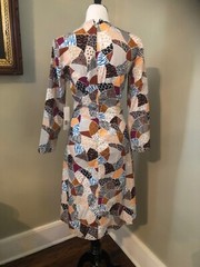 NWT Edun brand « Broken Tile » Multi patterned poplin cut out dress sz 6 $490