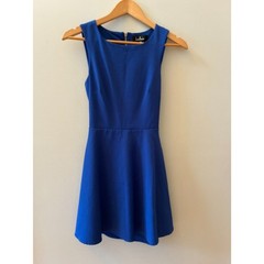 Lulus Royal Blue Cutout Fit & Flare Dress | XS | EUC