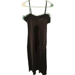 bebe Feather Trim Satin Slipdress NWT Size M