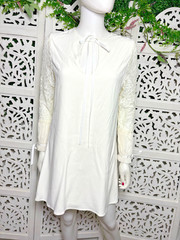 NWT Alexis Women’s Maxine Lace Sleeve White Cream Mini Dress size M