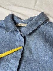 Celine CÉLINE Paris Phoebe Philo Pre Fall 2011 Patchwork Denim Shirt Dress 40 FR