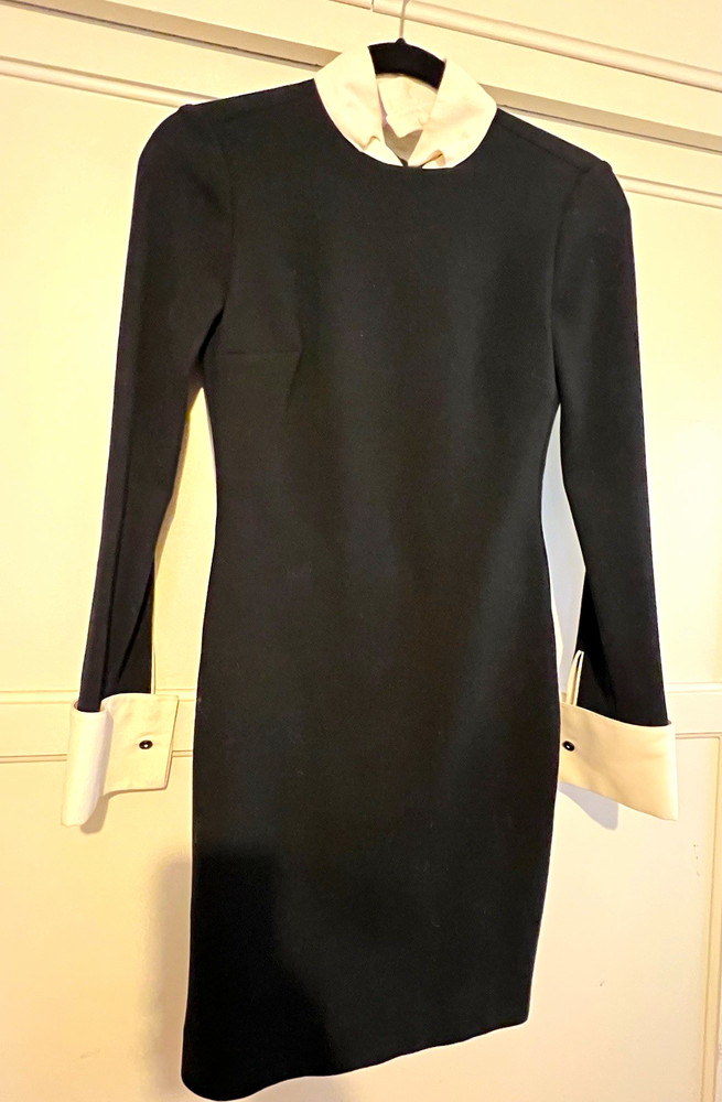 Versace Black/White Colorblock Open Back Long Sleeve Mini Dress Women’s 38-