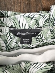 WOMENS Eddie Bauer HARMONY SPORTS ACTIVE LOUNGE DRESS GREEN PALM LEAF HALTER LG