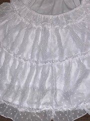 Justify White Polka Dot Fit & Flare Ruffle Open Back Chiffon Dress M