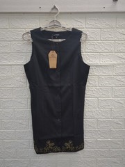 New Disturbia Ismay Vine Embroidered Hem Button Up Mini Dress Women&rsquo;s Size 6