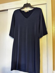 Michael Kors Women&rsquo;s Shift Dress Navy Size Small Short Sleeve V-Neck