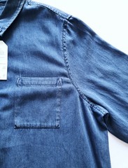 Seasalt Size 24 RRP £ BNWT Blue Jeans Denim Shirt Dress Collared Pockets