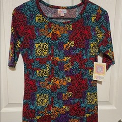 LuLaRoe Julia Form Fitting Abstract Design Midi Dress Size XS