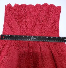 Jill Jill Stuart Chic Raspberry Crochet Strapless Cocktail Party Sz 2 Dress $478