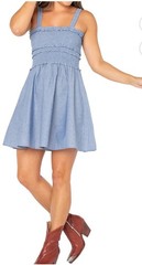 Celebrity Pink – Juniors Smocked Mini Dress – Blue – Size Medium– NEW With Tags!