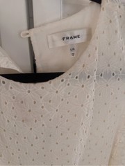 Frame White Broderie Anglaise Cotton Eyelet Midi Dress