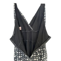 Maria Bianca Nero Silk Polka Dot Halter Dress Black White Lined Back Zip Size S