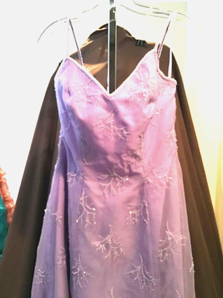 Mori Lee Beaded Embroidered pageant prom formal evening occasion purple dress 8