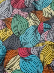 Abstract Leaf Print Dress Button Front Boho Retro Artsy Bohemian Colorful Small