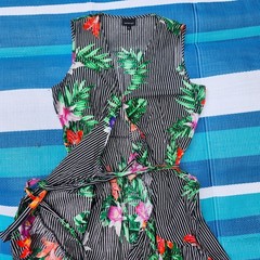 Who What Wear Womens Floral Striped Wrap Dress High Low Ruffle Hem Small Black