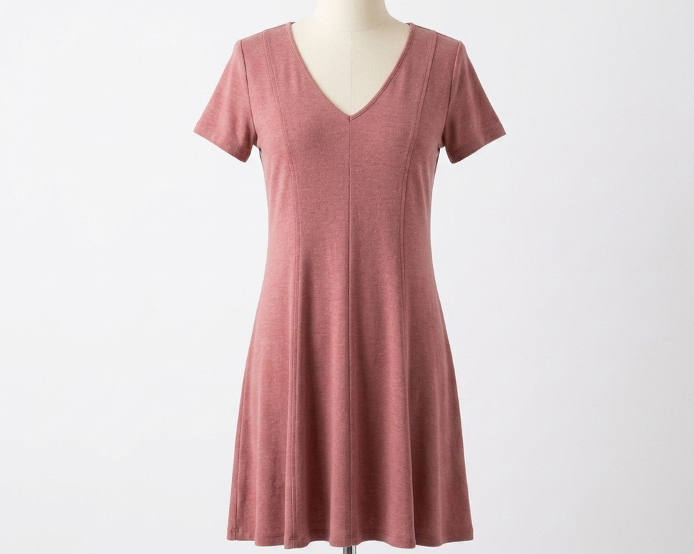 H By Bordeaux Anthropologie Skater Dress M Medium Rust Orange Jersey Knit USA