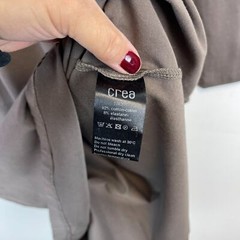 Crea Concept Size 36 (Small US) Brown Cotton Stretch Basic LS Dress Knee Length