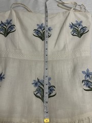 AGUA BENDITA White Floral Embroidered Linen Maxi Dress Sz XS $1000+