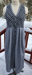 Vintage Casey Max Dress Womans Size S Geometric button front missing one button