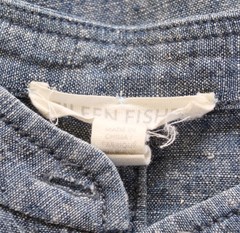 Eileen Fisher Blue Button Front Hemp Organic Cotton Blend Dress Size S Lagenlook