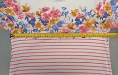 Joules Ladies Size 10 12 Pink White Mix Stripe Floral Riviera Print Dress Sun