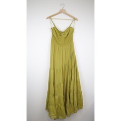 NWT Free People Sundrenched Solid Maxi Dress Medium Bitter Oil Yellow Green