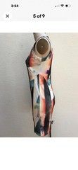 New Carmen Marc Valvo Multicolor Abstract Sheath Scuba Dress S