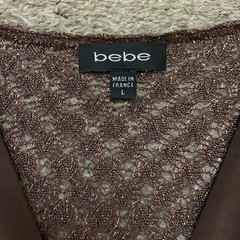 Vintage Y2K Bebe Dress Womens Large Brown Draped Stretch Mesh Grunge Fairycore