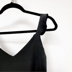 Gianni Bini Spring Sleeveless Fall Prep Chic V-Neck Flounce Hem Dress Black