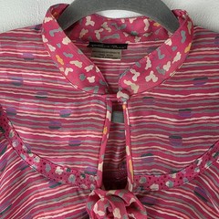 VTG Diane Freis Pink Boho Prairie Dress Ruffle Tiered Sheer Georgette M/L Dainty