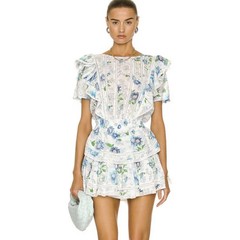 LoveShackFancy Natasha Mini Dress in Blueberry Cloud