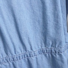 Gloria Vanderbilt Blue Solid Denim look Button Front Shirt Dress Roll Tab 3/4 L