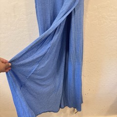NWT Halara U-Neck Backless Split Flowy Maxi Dress Womens Large Blue Resortwear