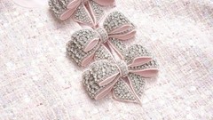 Self-Portrait Pink Rhinestone bowknot Sequin Tweed Sleeveless Dresses