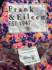 Frank & Eileen Shirt Dress Womens Small Pink Purple Floral Linen Blouson