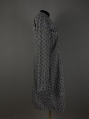 0039 Italy Black/White Patterned Button Down Shirt Dress Women&rsquo;s Size 2XL